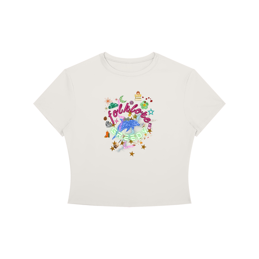 'Folklore Greedy' Crop T-Shirt