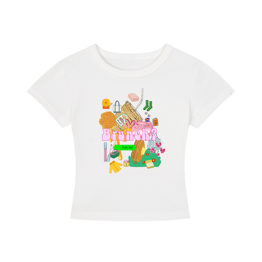 'Brunch?' Cropped T-Shirt