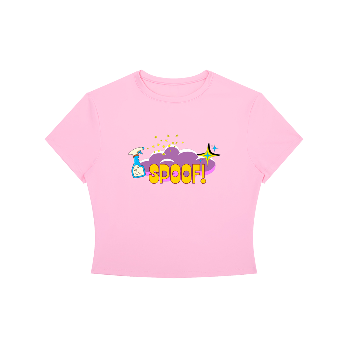 'Spoof' Crewneck Crop T-Shirt