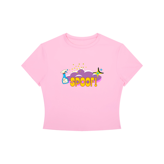 'Spoof' Crewneck Crop T-Shirt