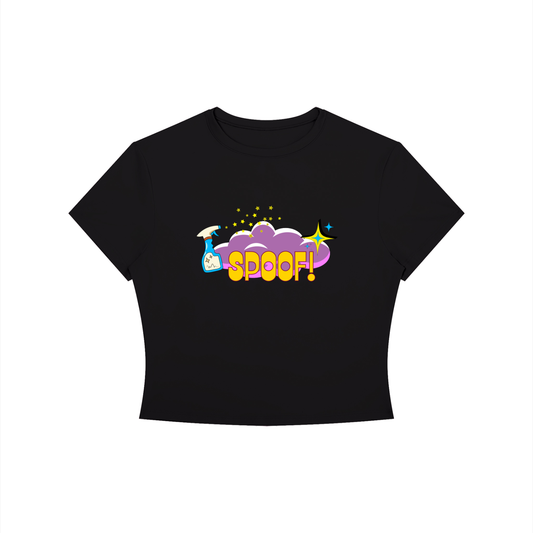 'Spoof' Crewneck Crop T-Shirt