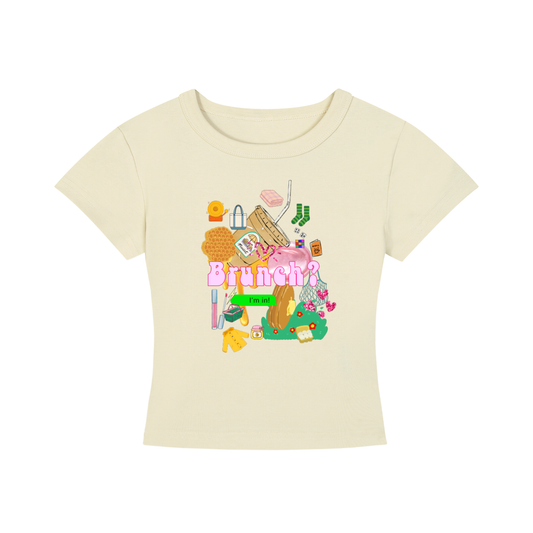 'Brunch?' Cropped T-Shirt