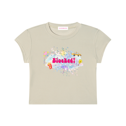 'Blocked' Cropped T-Shirt