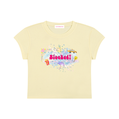 'Blocked' Cropped T-Shirt