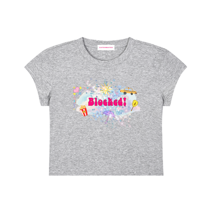 'Blocked' Cropped T-Shirt